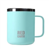 Dinding ganda baja stainless mug terisolasi dengan tutupnya